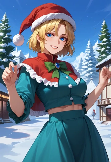 touhou,shanghai_doll,Christmas,dress  - AI generated anime art