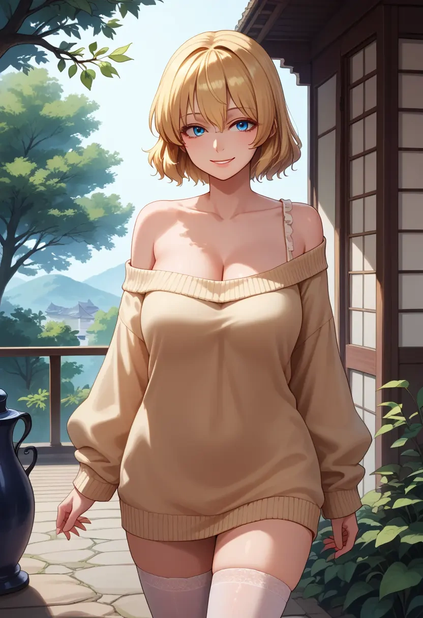 touhou,shanghai_doll,off-shoulder,sweater  - 