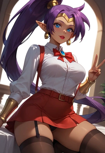 shantae_(series),shantae,secretary,stockings  - AI generated anime art