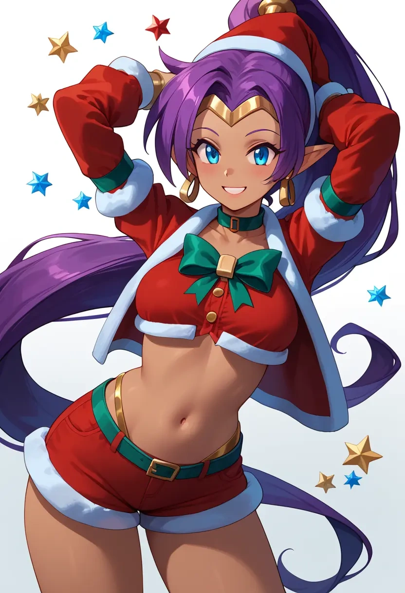 shantae_(series),shantae,Christmas,red velvet shorts  - 