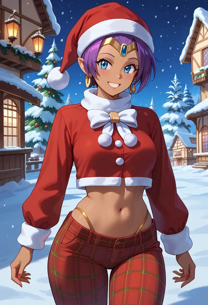 shantae_(series),shantae,Christmas,plaid trousers  - 