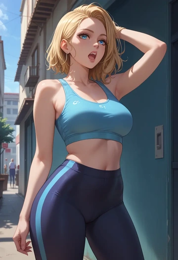 macross,sheryl_nome,yoga shorts, bra  - AI generated anime art