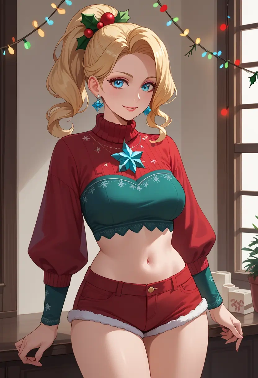 macross,sheryl_nome,Christmas,red velvet shorts  - 