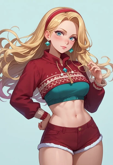 macross,sheryl_nome,red velvet shorts  - AI generated anime art