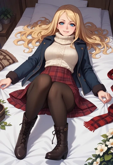 macross,sheryl_nome,winter,student uniform,fur-collared jacket  - AI generated anime art