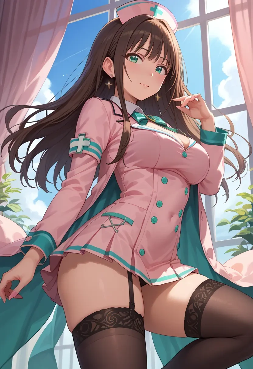 idolmaster,shibuya_rin,nurse pantyhose,mini skirt, sexy  - 