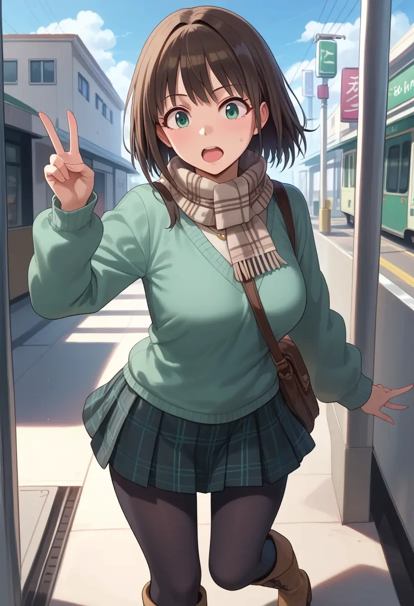 idolmaster,shibuya_rin,winter,student uniform,fur-lined parka  - 