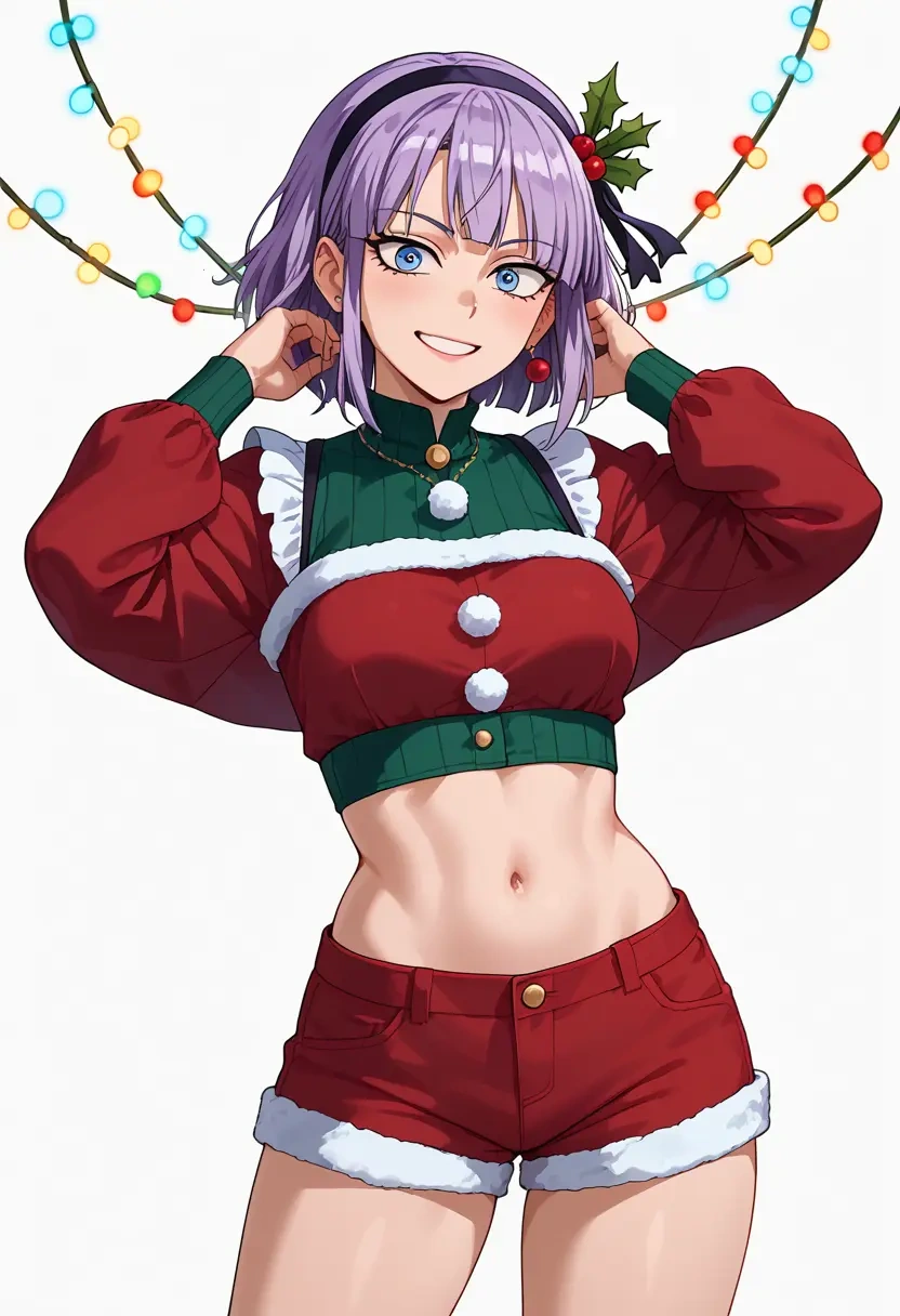 dagashi_kashi,shidare_hotaru,Christmas,red velvet shorts  - 