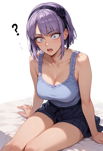 dagashi_kashi,shidare_hotaru,abstract print tank,dolphin shorts  - AI generated anime art