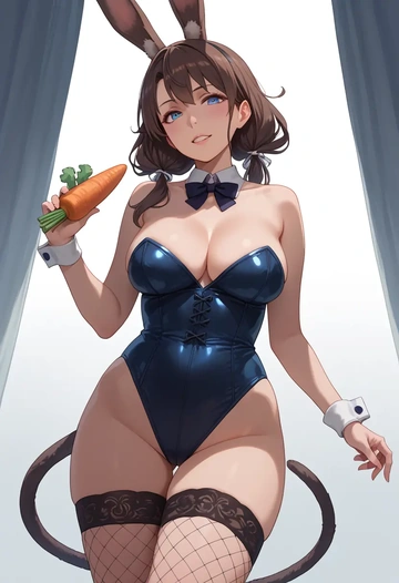 kantai_collection,shigure_(kancolle),bunny girl, sexy,stockings  - AI generated anime art