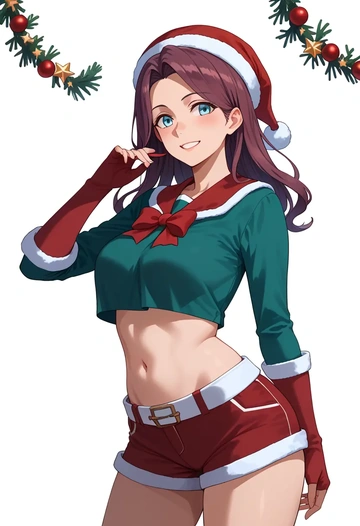 kantai_collection,shigure_(kancolle),Christmas,red velvet shorts  - AI generated anime art