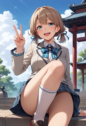 kantai_collection,shigure_(kancolle),spring,student uniform,blazer  - AI generated anime art