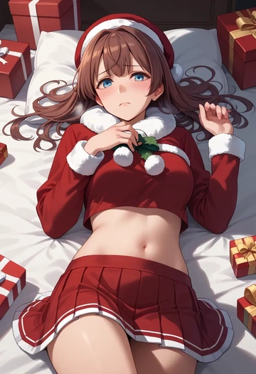 kantai_collection,shigure_kai_ni_(kancolle),Christmas,skirt  - AI generated anime art