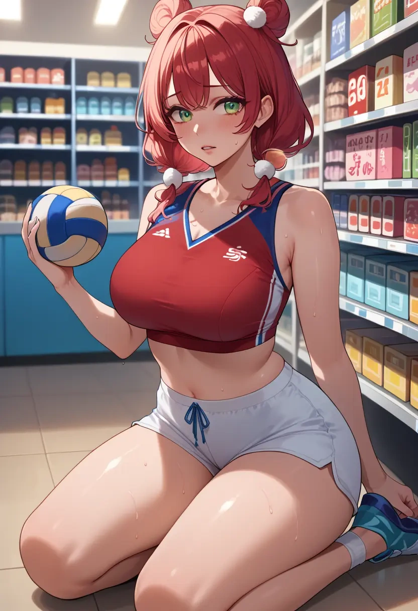 indie_virtual_youtuber,shigure_ui_(vtuber),volleyball uniform  - 