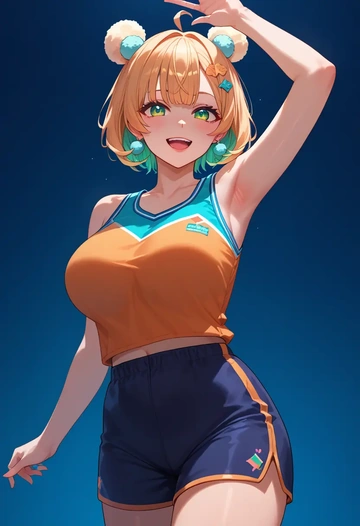 indie_virtual_youtuber,shigure_ui_(vtuber),athletic,shorts,sexy  - AI generated anime art