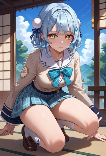 indie_virtual_youtuber,shigure_ui_(vtuber),spring,student uniform,blazer  - AI generated anime art