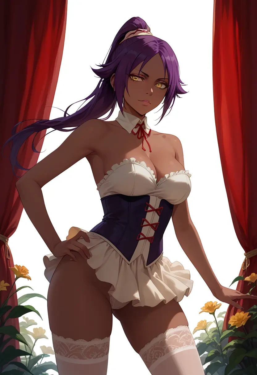 bleach,shihouin_yoruichi,Victorian-era,stockings,sexy  - 