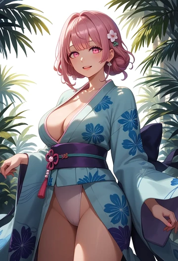 nijisanji,shiina_yuika,kimono,sexy  - AI generated anime art