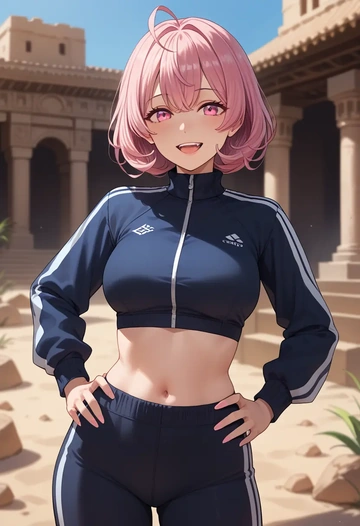 nijisanji,shiina_yuika,athletic,track suit  - AI generated anime art