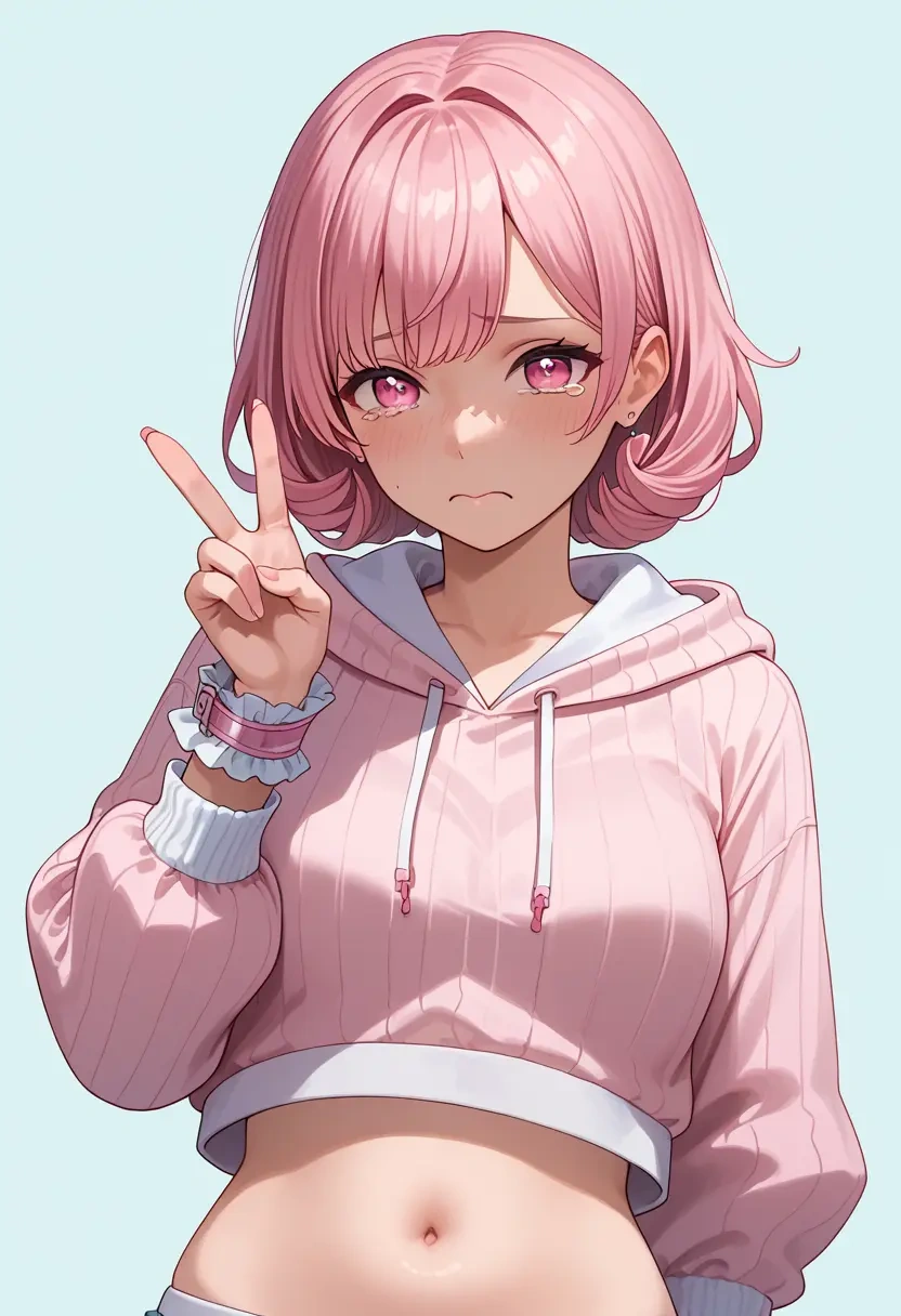 nijisanji,shiina_yuika,hoodie,cropped,high-waisted joggers  - 