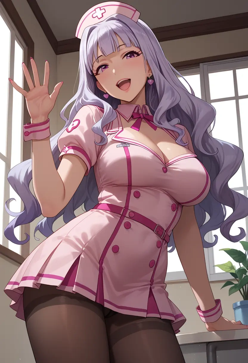 idolmaster,shijou_takane,nurse, pantyhose,mini skirt  - 