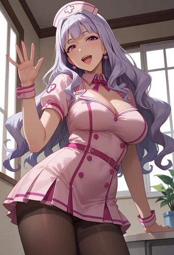 idolmaster,shijou_takane,nurse, pantyhose,mini skirt  - AI generated anime art