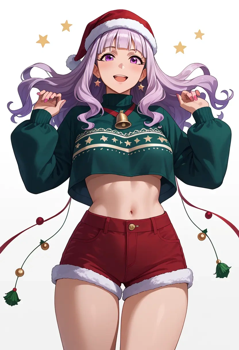 idolmaster,shijou_takane,Christmas,red velvet shorts  - 