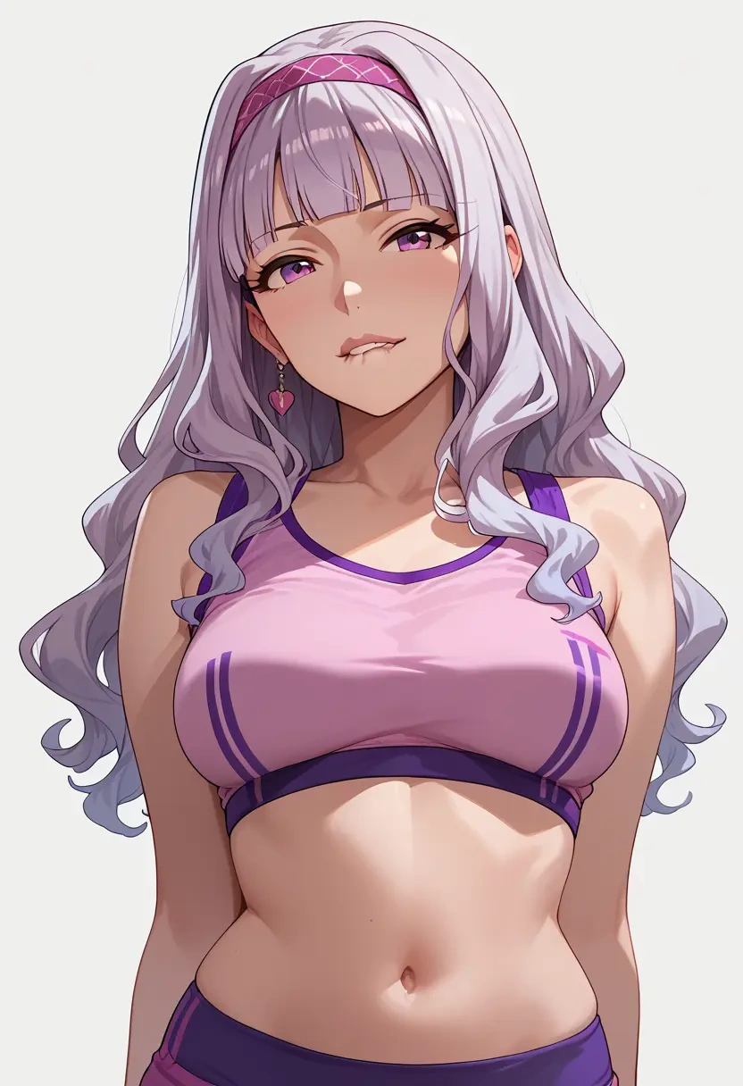 idolmaster,shijou_takane,sports crop,high-waisted shorts  - 