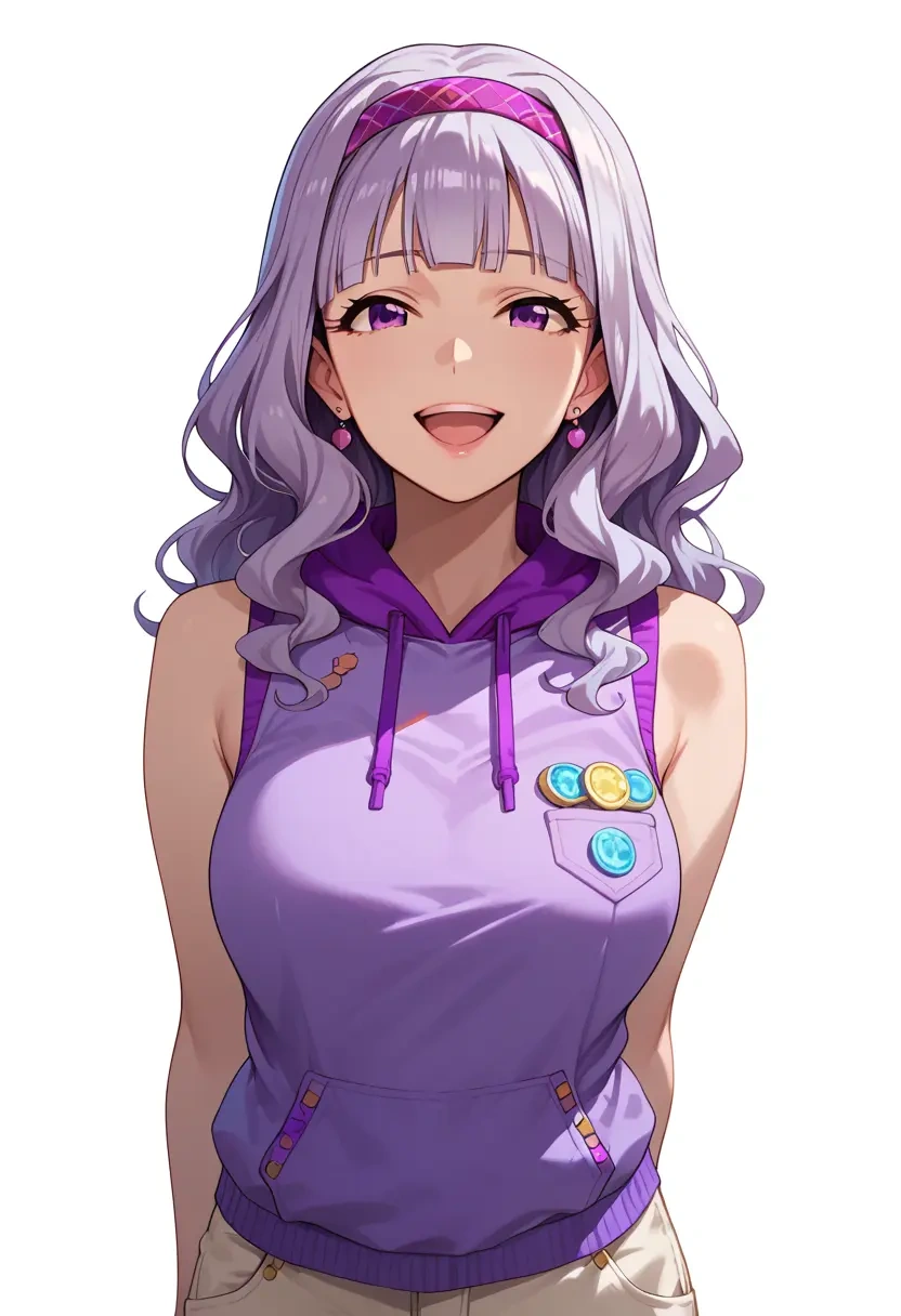 idolmaster,shijou_takane,sleeveless hoodie,biker shorts  - 