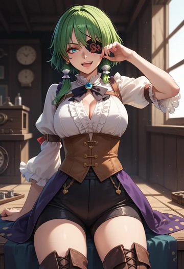 touhou,shiki_eiki,pirate  - AI generated anime art