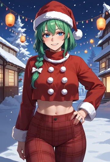 touhou,shiki_eiki,Christmas,plaid trousers  - AI generated anime art