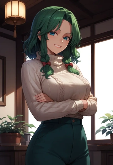 touhou,shiki_eiki,sweater  - AI generated anime art