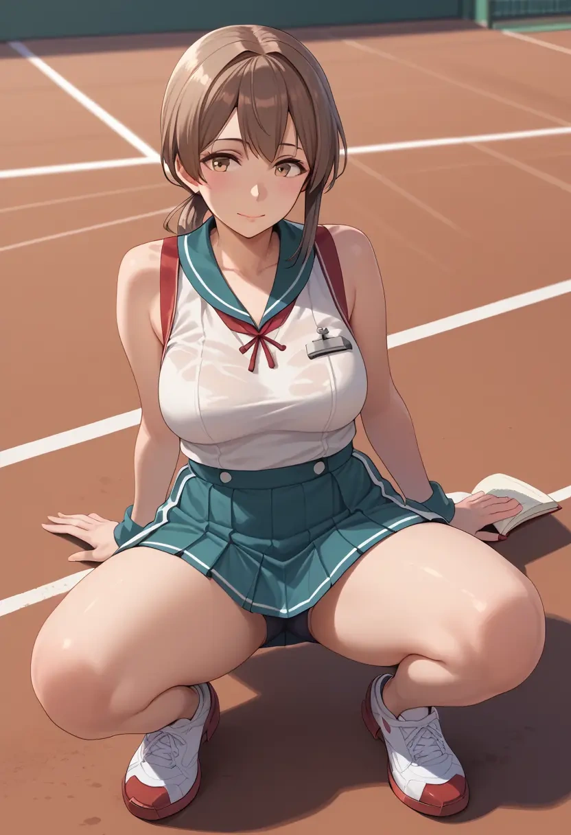 kantai_collection,shikinami_(kancolle),tennis skirt  - 