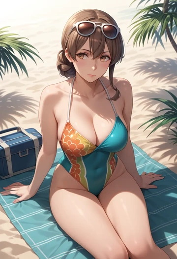 kantai_collection,shikinami_(kancolle),swimsuit,sexy  - AI generated anime art