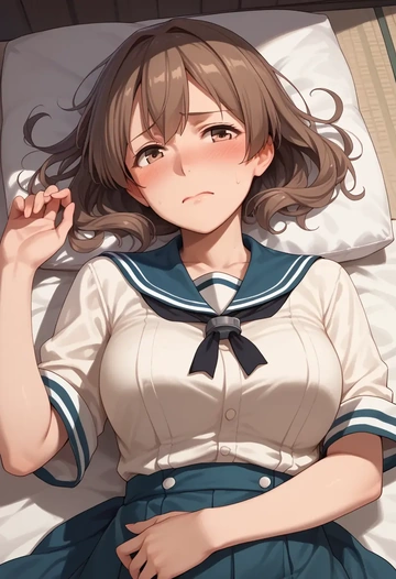 kantai_collection,shikinami_(kancolle),graphic tee,dolphin shorts  - AI generated anime art