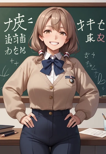 kantai_collection,shikinami_(kancolle),teacher, sweater  - AI generated anime art