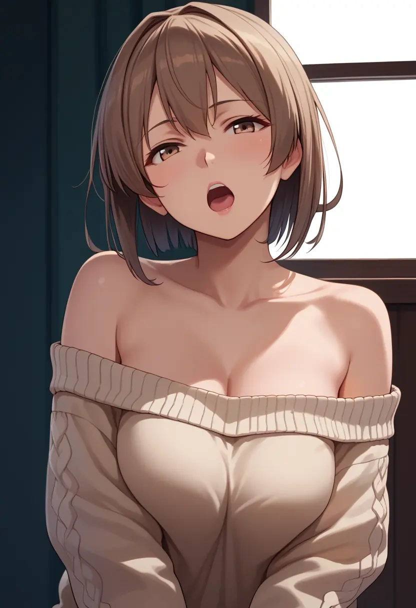 kantai_collection,shikinami_(kancolle),sweater,off-shoulder,collar  - 