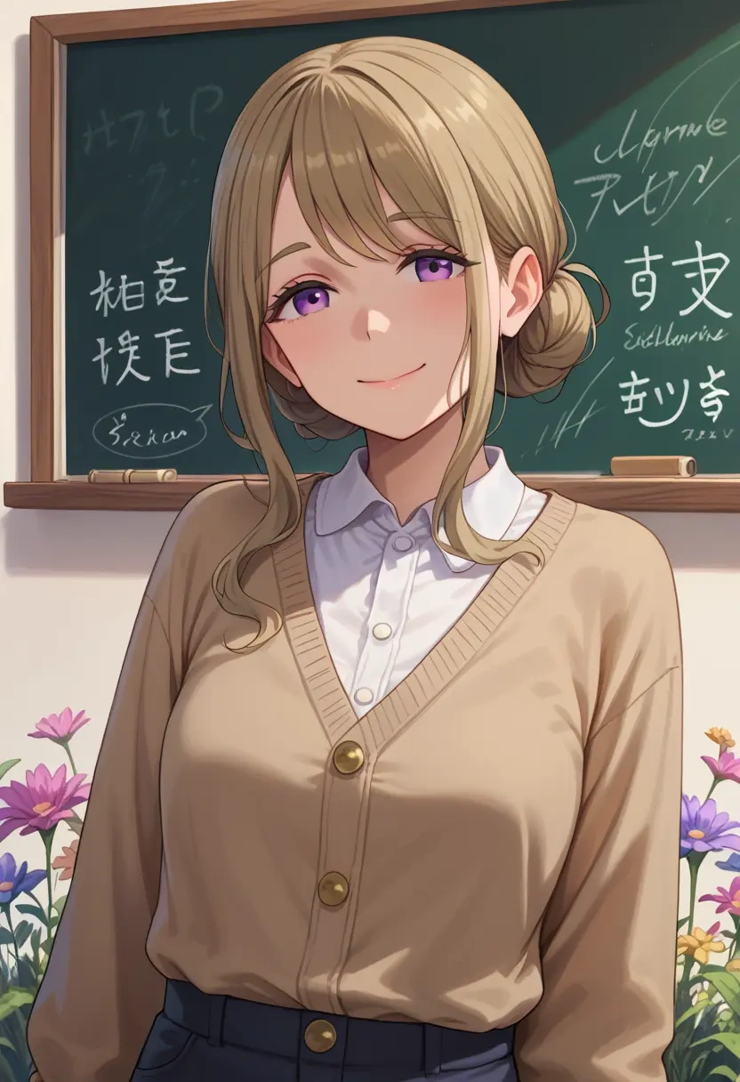 yurucamp,shima_rin,teacher, sweater  - 