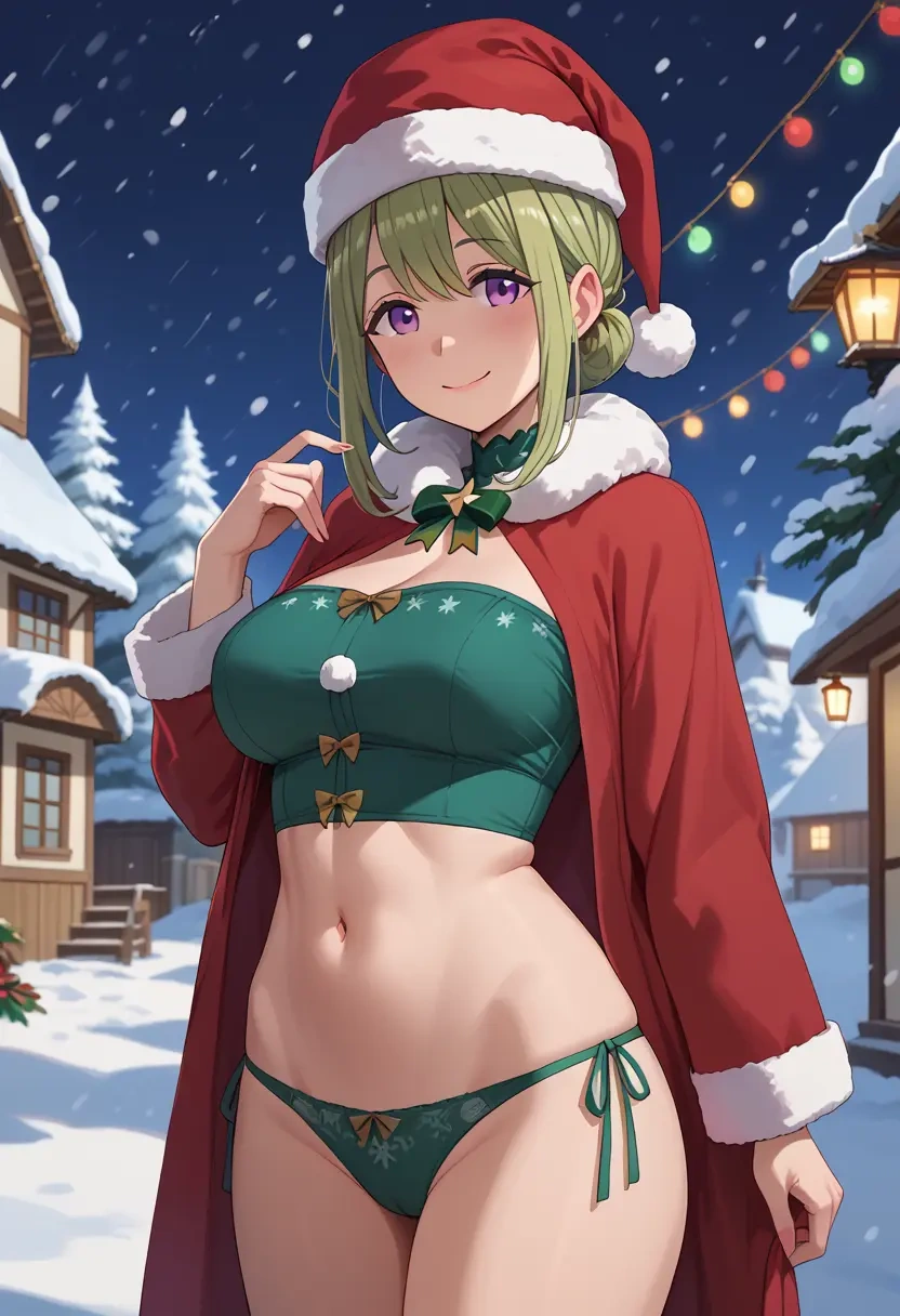 yurucamp,shima_rin,Christmas,dress  - 