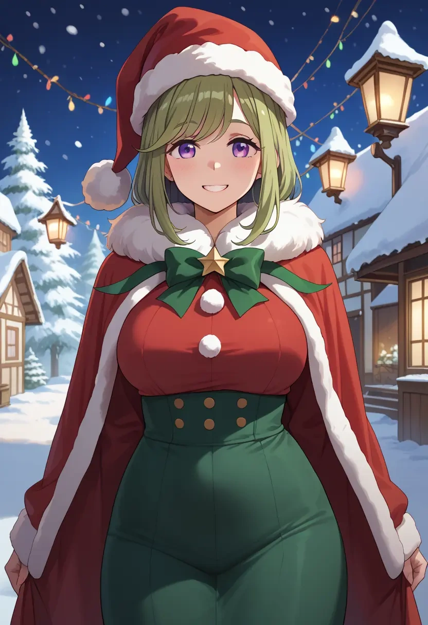 yurucamp,shima_rin,Christmas,dress  - 