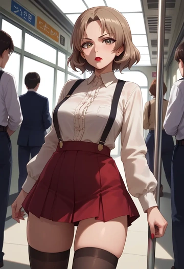 girls_und_panzer,shimada_arisu,secretary,stockings  - AI generated anime art