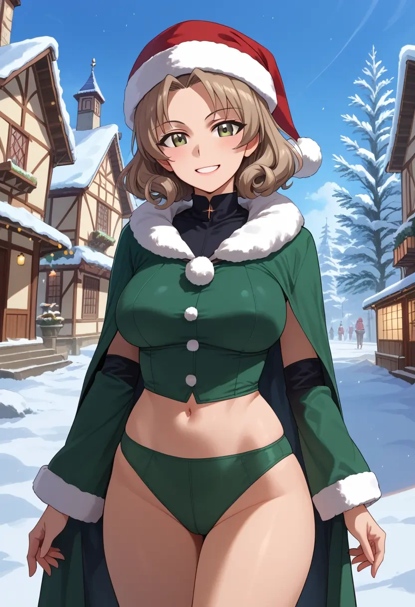 girls_und_panzer,shimada_arisu,Christmas,dress  - 