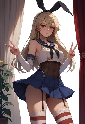 kantai_collection,shimakaze_(kancolle),Victorian-era,stockings,sexy  - AI generated anime art