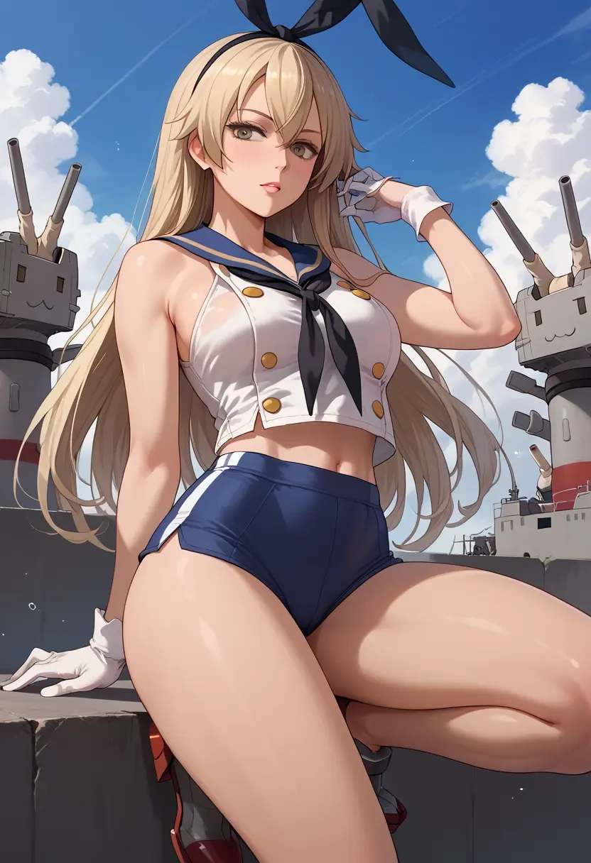 kantai_collection,shimakaze_(kancolle),yoga shorts  - 