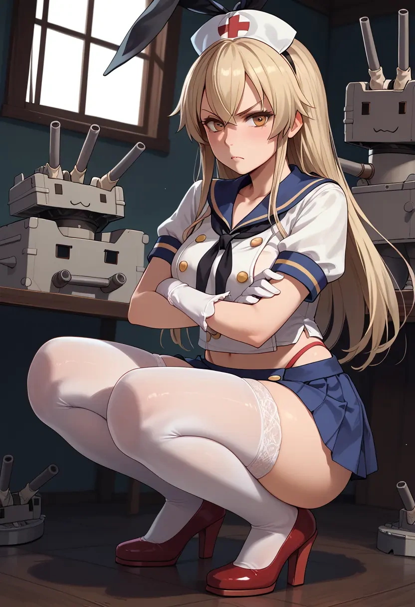 kantai_collection,shimakaze_(kancolle),nurse,stockings,sexy,panties  - 