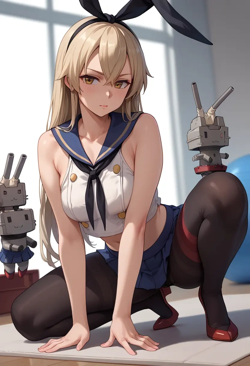 kantai_collection,shimakaze_(kancolle),leggings,yoga  - 