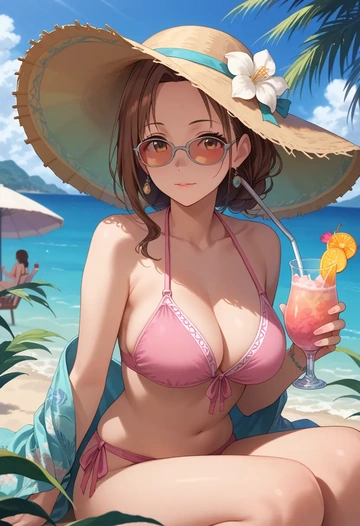 idolmaster,shimamura_uzuki,bikini  - AI generated anime art