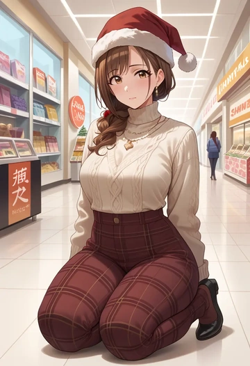 idolmaster,shimamura_uzuki,Christmas  - AI generated anime art