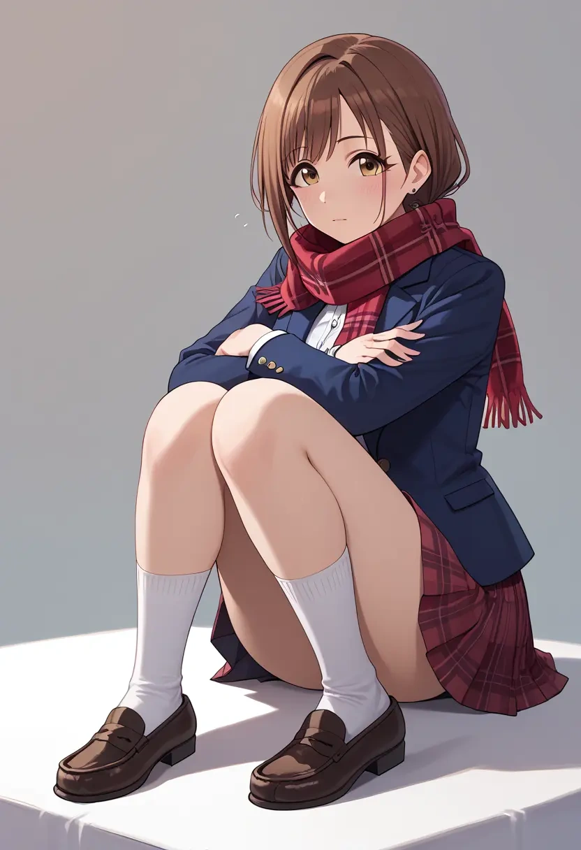 idolmaster,shimamura_uzuki,winter,student uniform,plaid skirt  - 