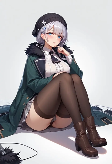 azur_lane,shinano_(azur_lane),winter,student uniform,duffle coat  - AI generated anime art